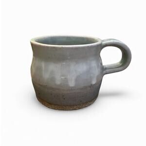Studio Art Pottery Coffee Mug Misty Fog Glaze Signed Hand Thrown Stoneware